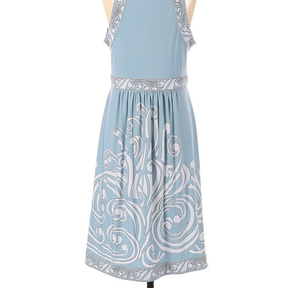 BCBGMAXAZRIA Dress Blue Sleeveless Embroidered Detail Size S #216 - Picture 4 of 4